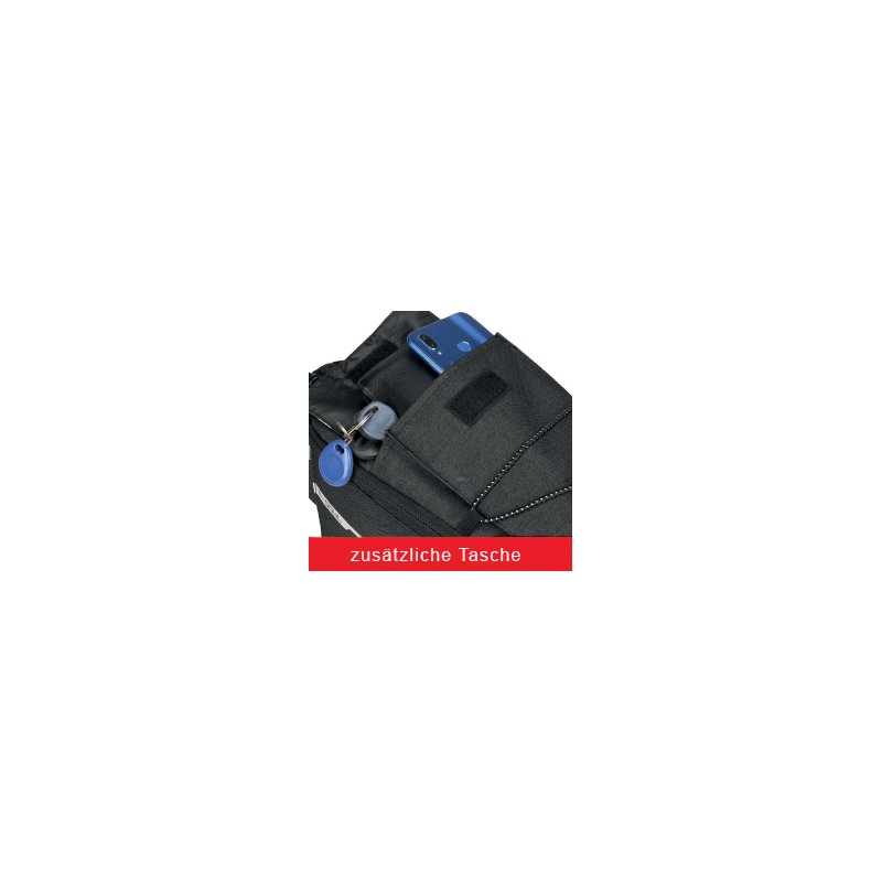 IWH cool bag for luggage rack, black, 10 litres, 380×180×155 mm
